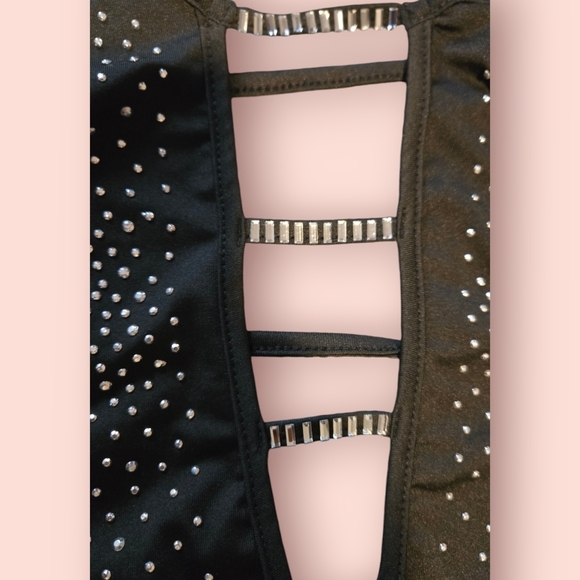 Black Studded Blackless elegant dress - Picture 3 of 3